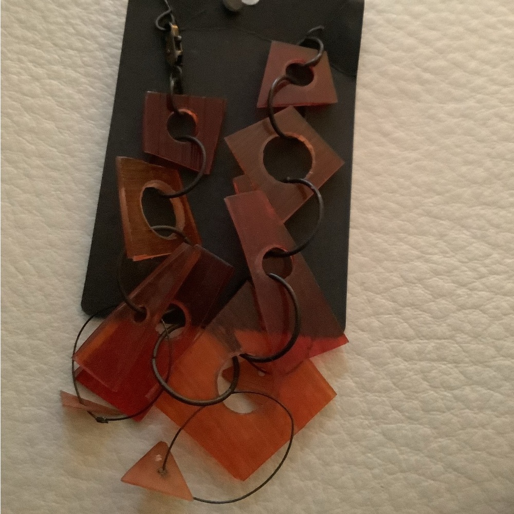 Geometric Red Statement Bracelet like new